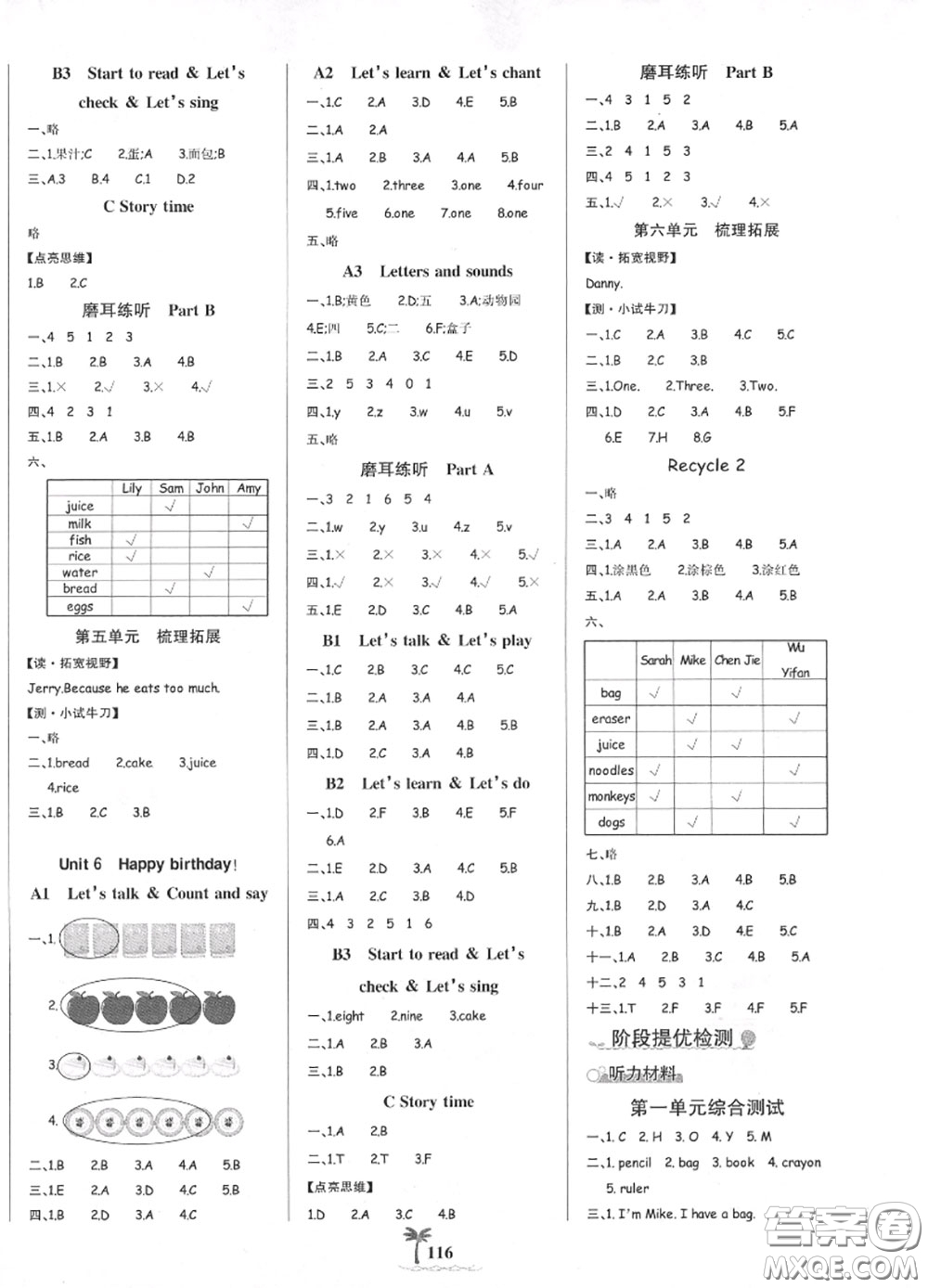 2020年秋世紀(jì)金榜金榜小博士三年級英語上冊人教版答案