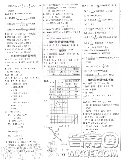 2020年秋全優(yōu)課堂考點集訓與滿分備考六年級數(shù)學上冊冀教版答案