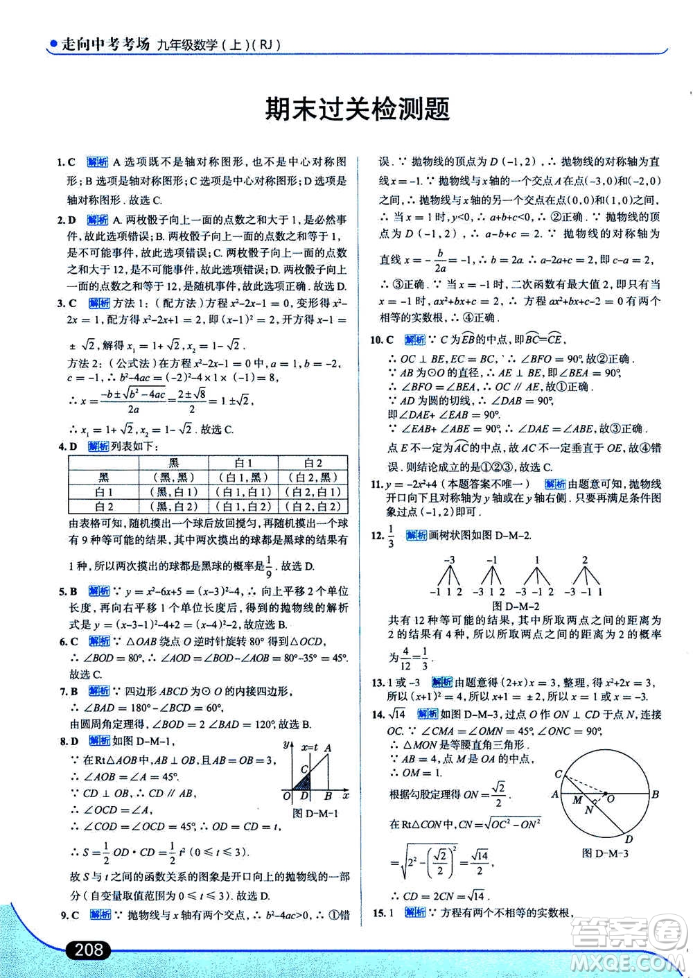 現(xiàn)代教育出版社2020年走進(jìn)中考考場九年級上冊數(shù)學(xué)RJ人教版答案