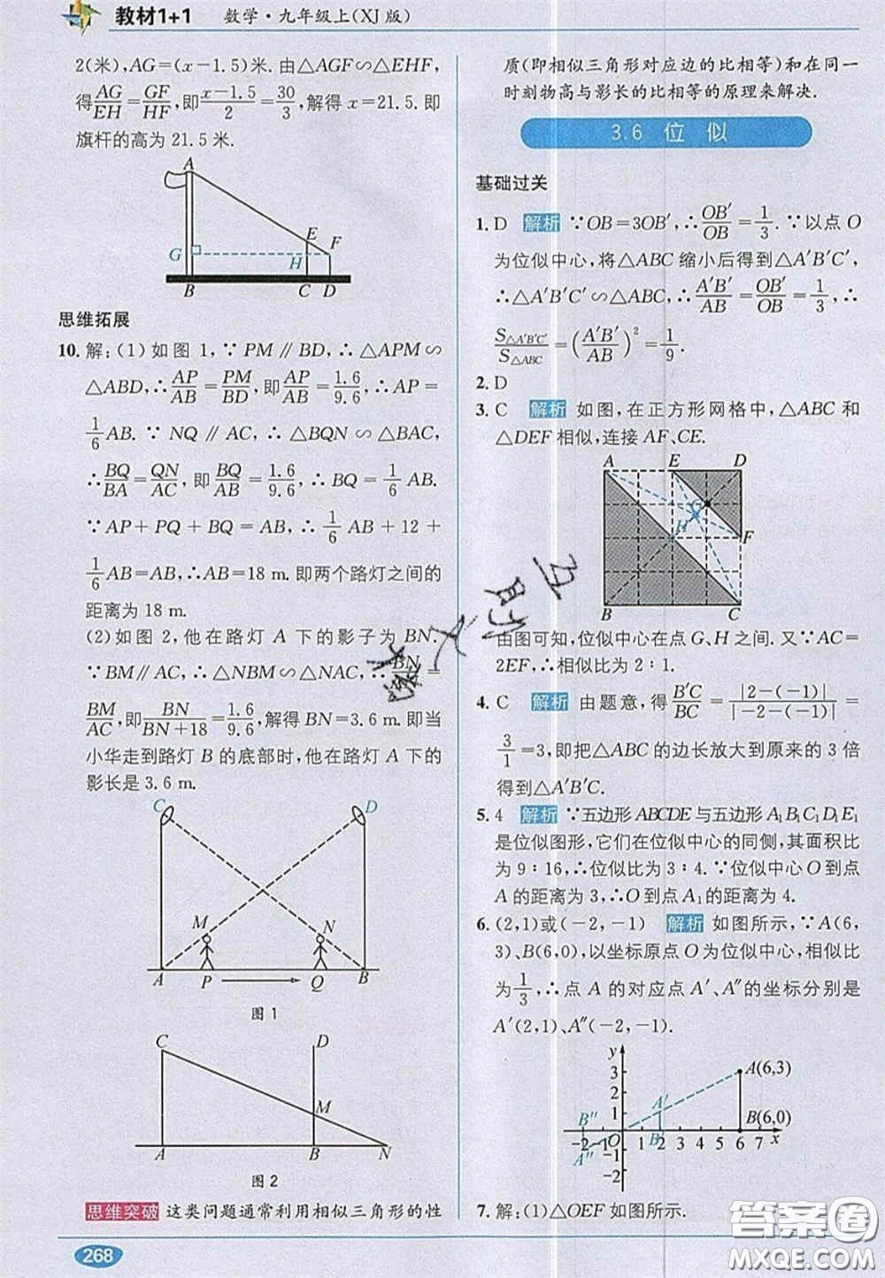 新疆青少年出版社2020教材1加1九年級數(shù)學(xué)上冊湘教版答案