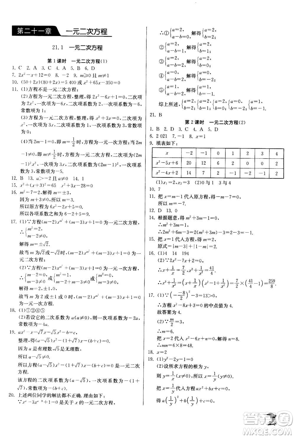 江蘇人民出版社2020年實驗班提優(yōu)訓(xùn)練九年級上數(shù)學(xué)RMJY人教版答案