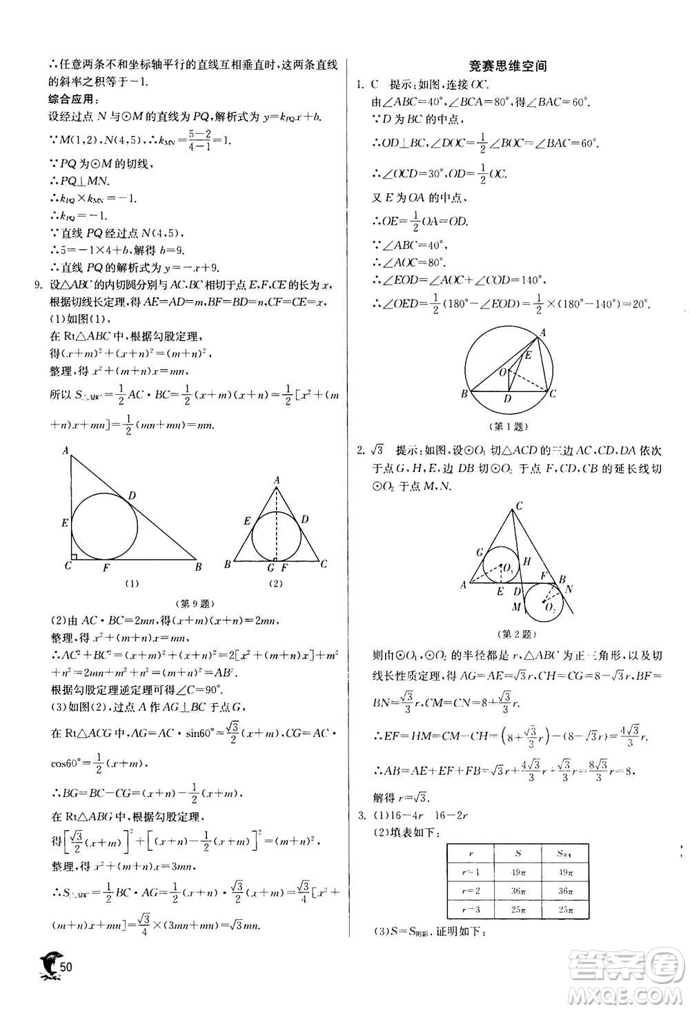 江蘇人民出版社2020年實驗班提優(yōu)訓(xùn)練九年級上數(shù)學(xué)RMJY人教版答案