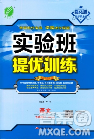 江蘇人民出版社2020年實驗班提優(yōu)訓練九年級上語文RMJY人教版答案