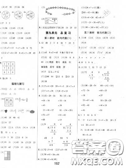 2020年秋全優(yōu)課堂考點集訓與滿分備考二年級數(shù)學上冊冀教版答案