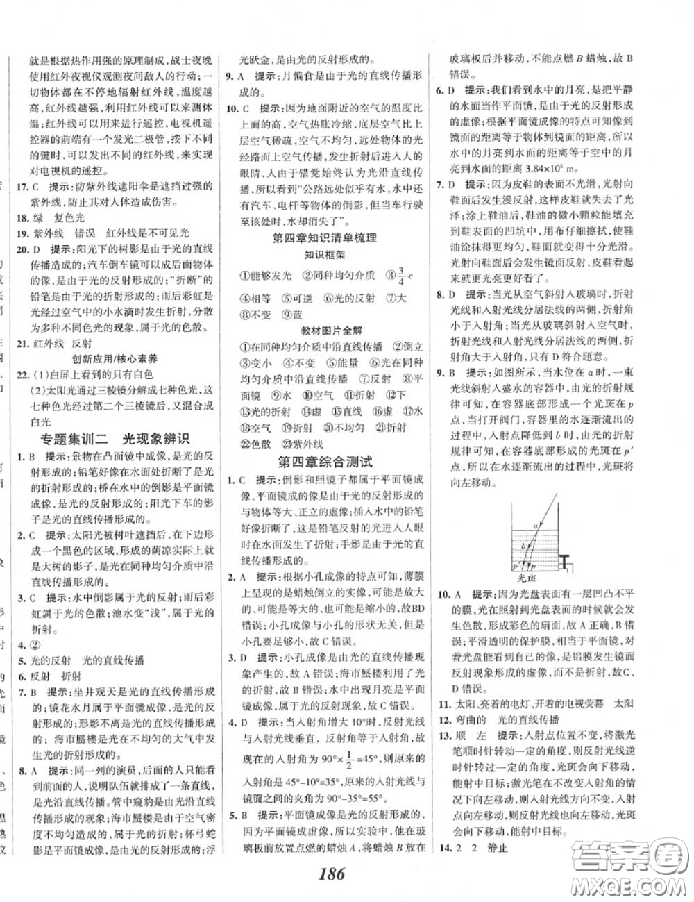 2020年秋全優(yōu)課堂考點集訓與滿分備考八年級物理上冊人教版答案