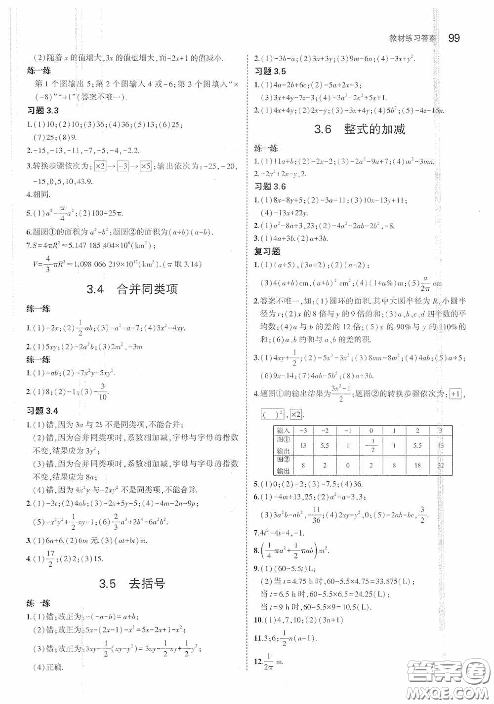 江蘇鳳凰科學(xué)技術(shù)出版社2020義務(wù)教育教科書(shū)七年級(jí)數(shù)學(xué)上冊(cè)課本習(xí)題答案蘇科版