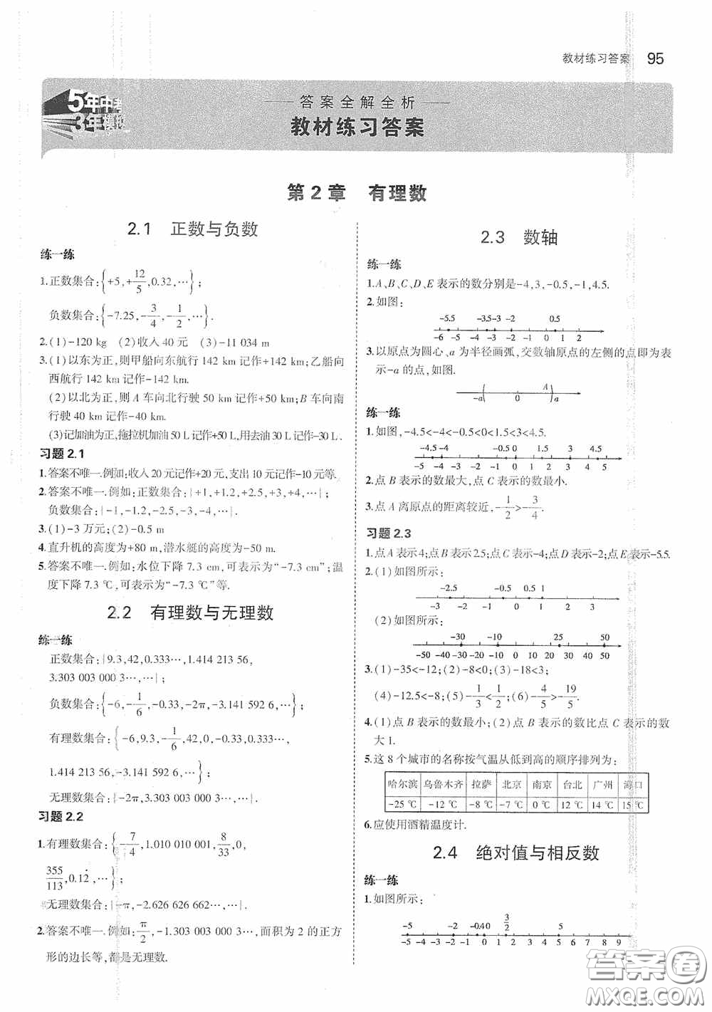 江蘇鳳凰科學(xué)技術(shù)出版社2020義務(wù)教育教科書(shū)七年級(jí)數(shù)學(xué)上冊(cè)課本習(xí)題答案蘇科版