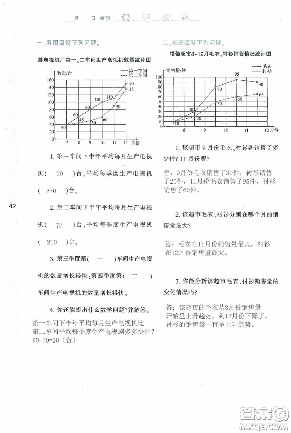 陜西人民教育出版社2020陜教出品小學(xué)暑假作業(yè)與生活五年級(jí)數(shù)學(xué)A版答案