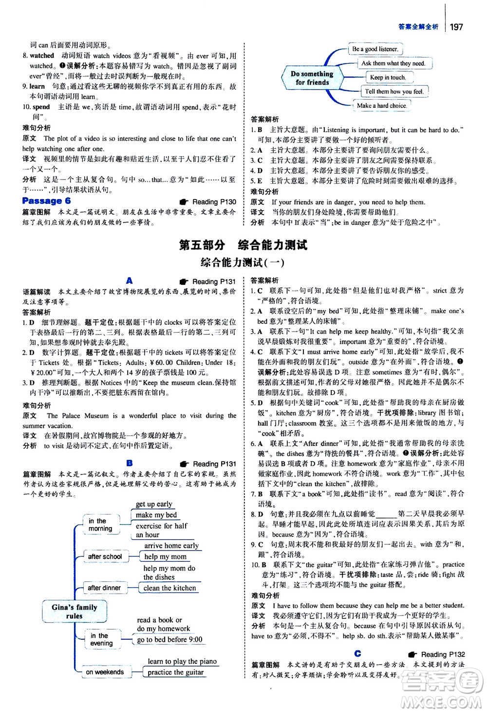 曲一線2021版53英語完形填空閱讀理解與語法填空七年級答案