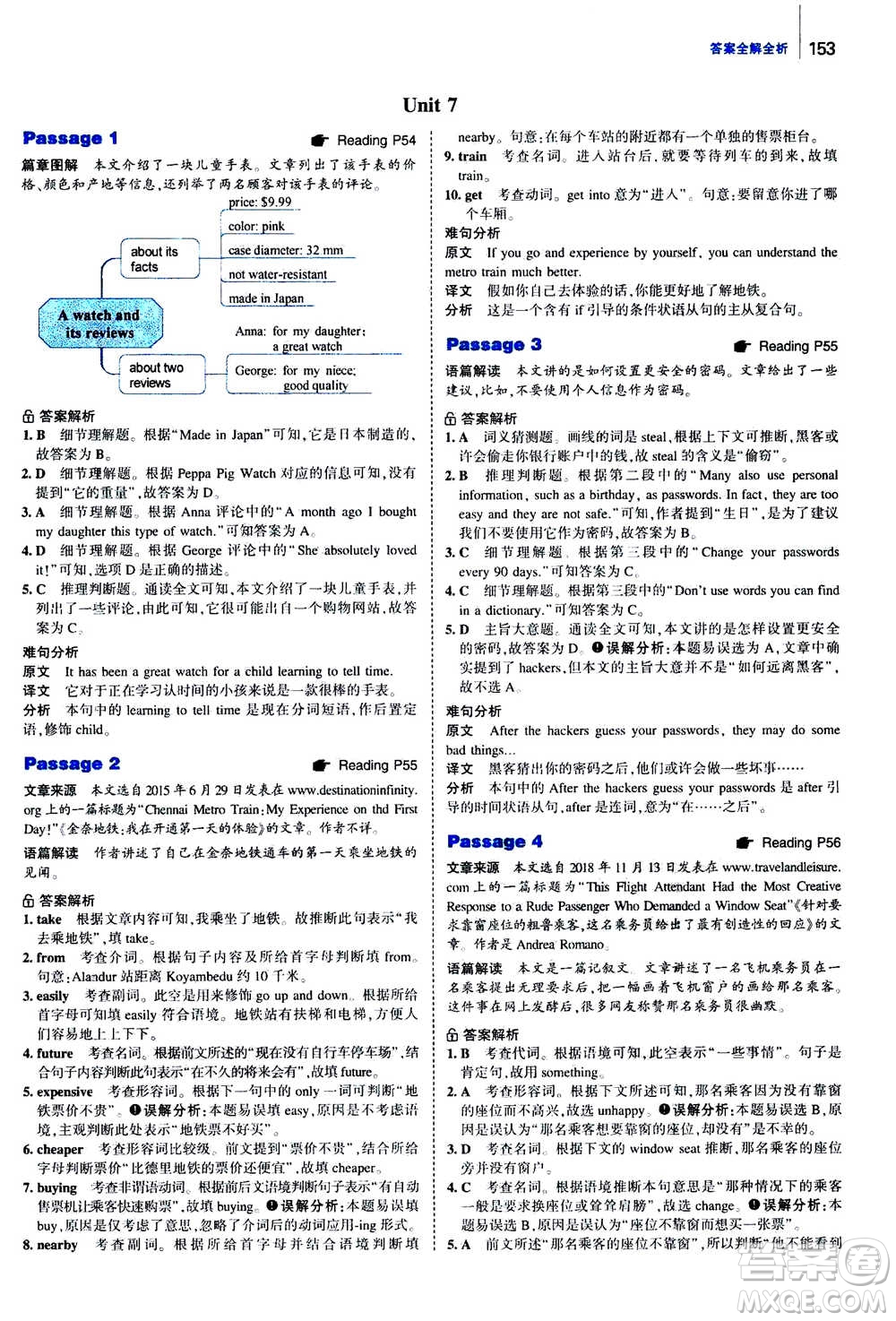 曲一線2020版53英語完形填空閱讀理解與語法填空八年級答案