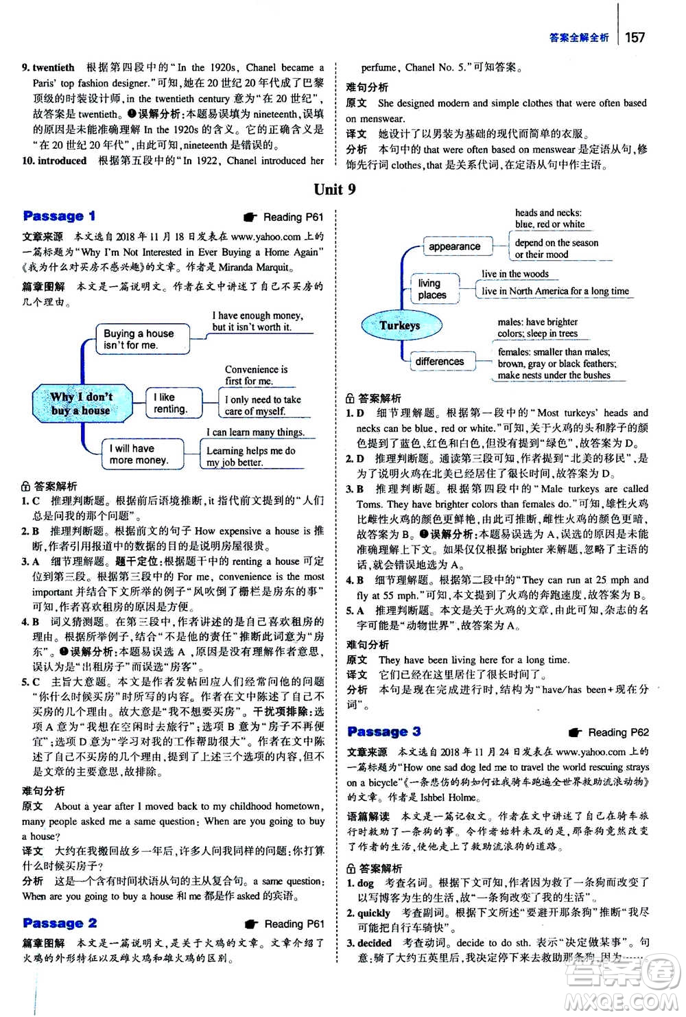 曲一線2020版53英語完形填空閱讀理解與語法填空八年級答案