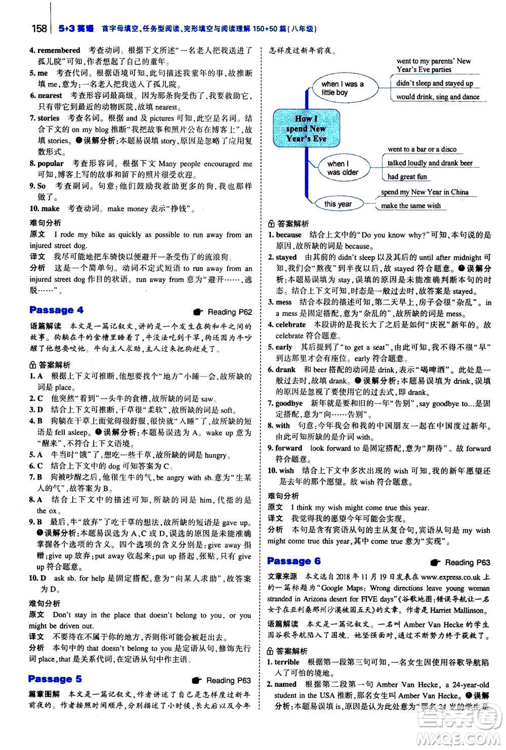 曲一線2020版53英語完形填空閱讀理解與語法填空八年級答案