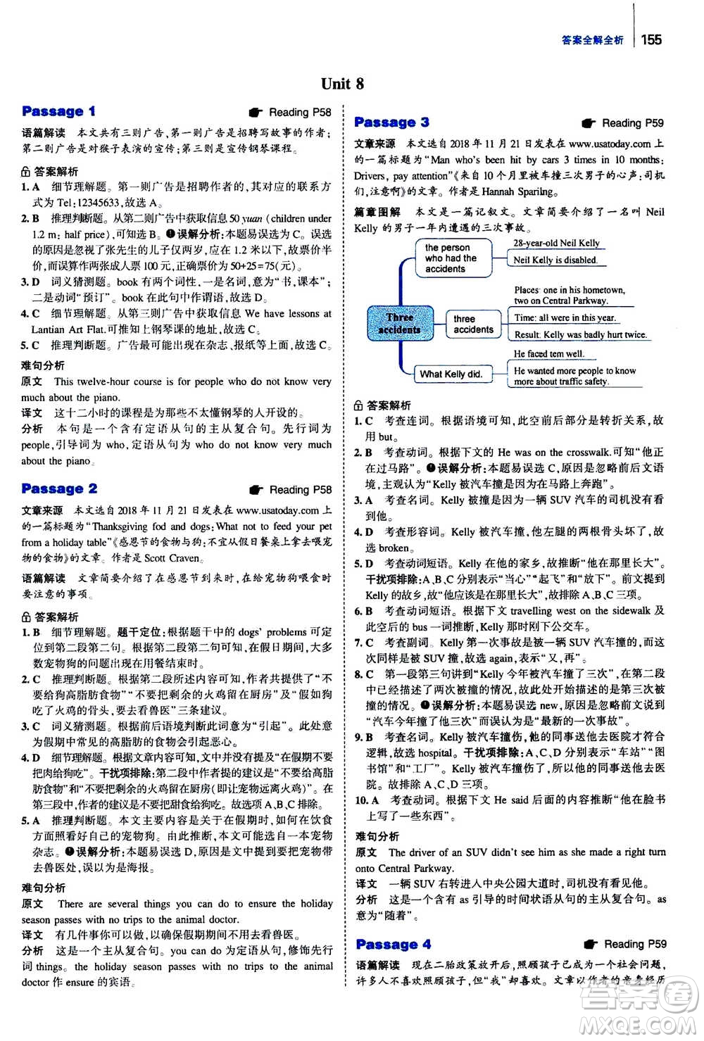 曲一線2020版53英語完形填空閱讀理解與語法填空八年級答案