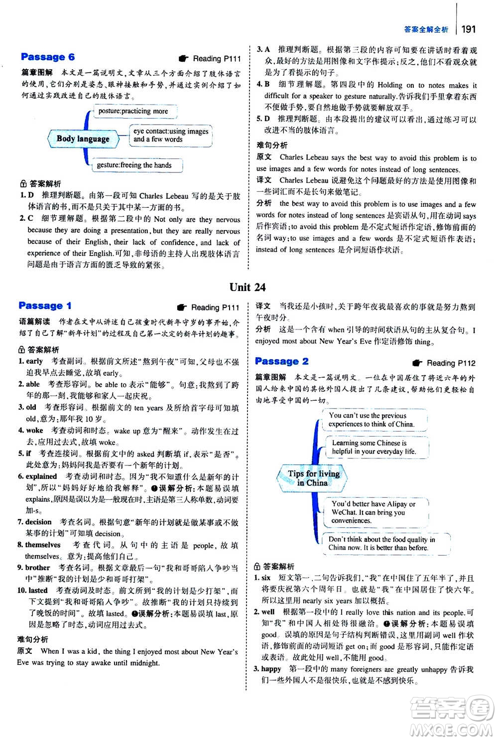 曲一線2020版53英語完形填空閱讀理解與語法填空八年級答案