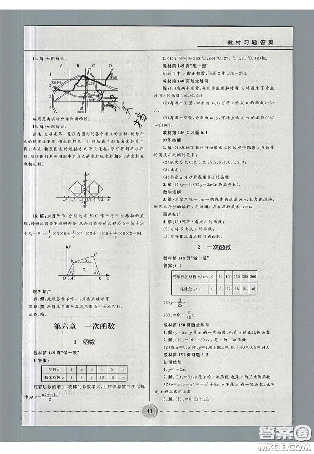 山東教育出版社2020義務(wù)教育教科書七年級(jí)數(shù)學(xué)上冊(cè)魯教版答案