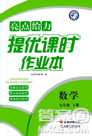 2020年亮點給力提優(yōu)課時作業(yè)本數(shù)學(xué)九年級下冊蘇教版參考答案