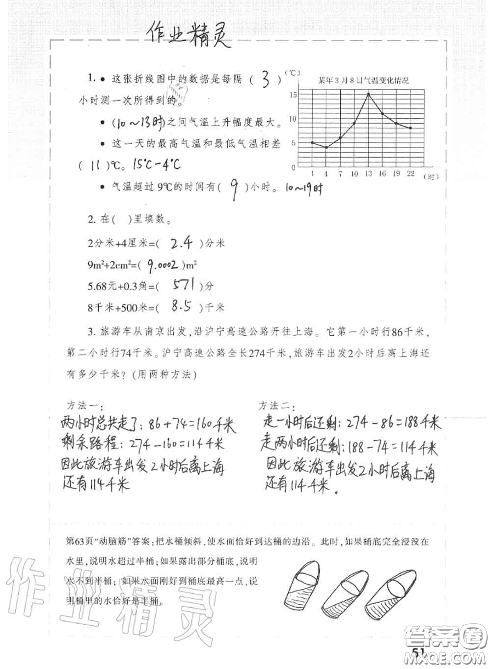 上海教育出版社2020暑假作業(yè)四年級(jí)合訂本通用版參考答案