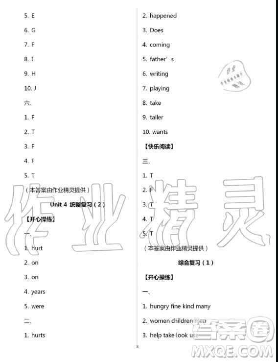 2020年智趣夏令營英語沙龍五年級JJ冀教版答案