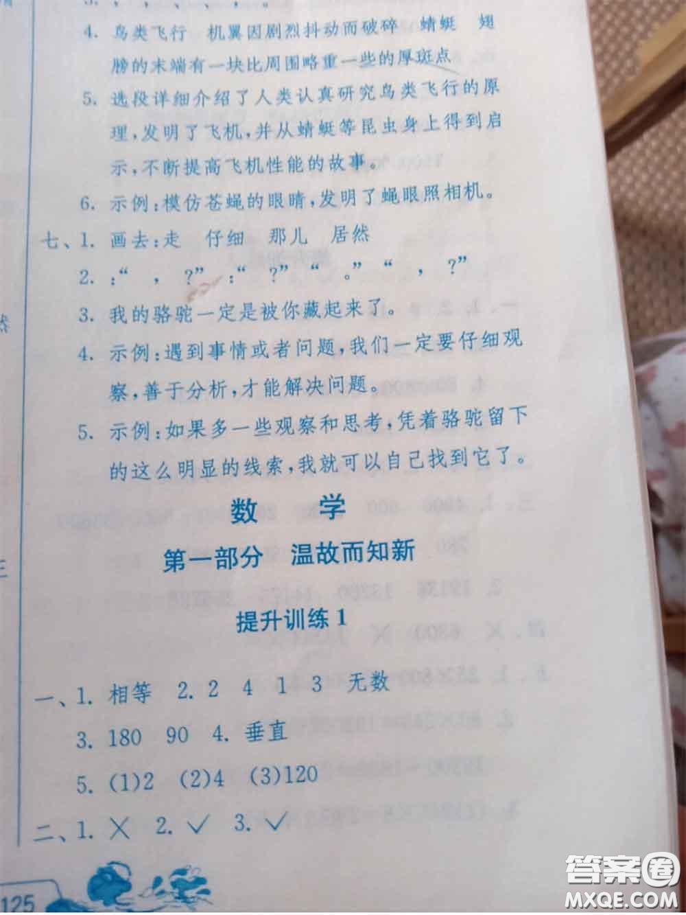 江蘇人民出版社2020年快樂(lè)暑假四年級(jí)合訂本通用版答案