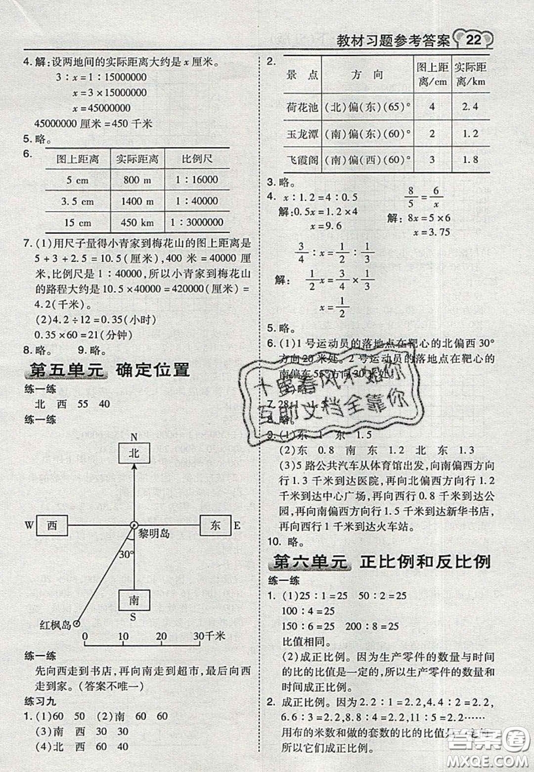 江蘇鳳凰教育出版社2020義務(wù)教育教科書(shū)六年級(jí)數(shù)學(xué)下冊(cè)蘇教版課后習(xí)題答案