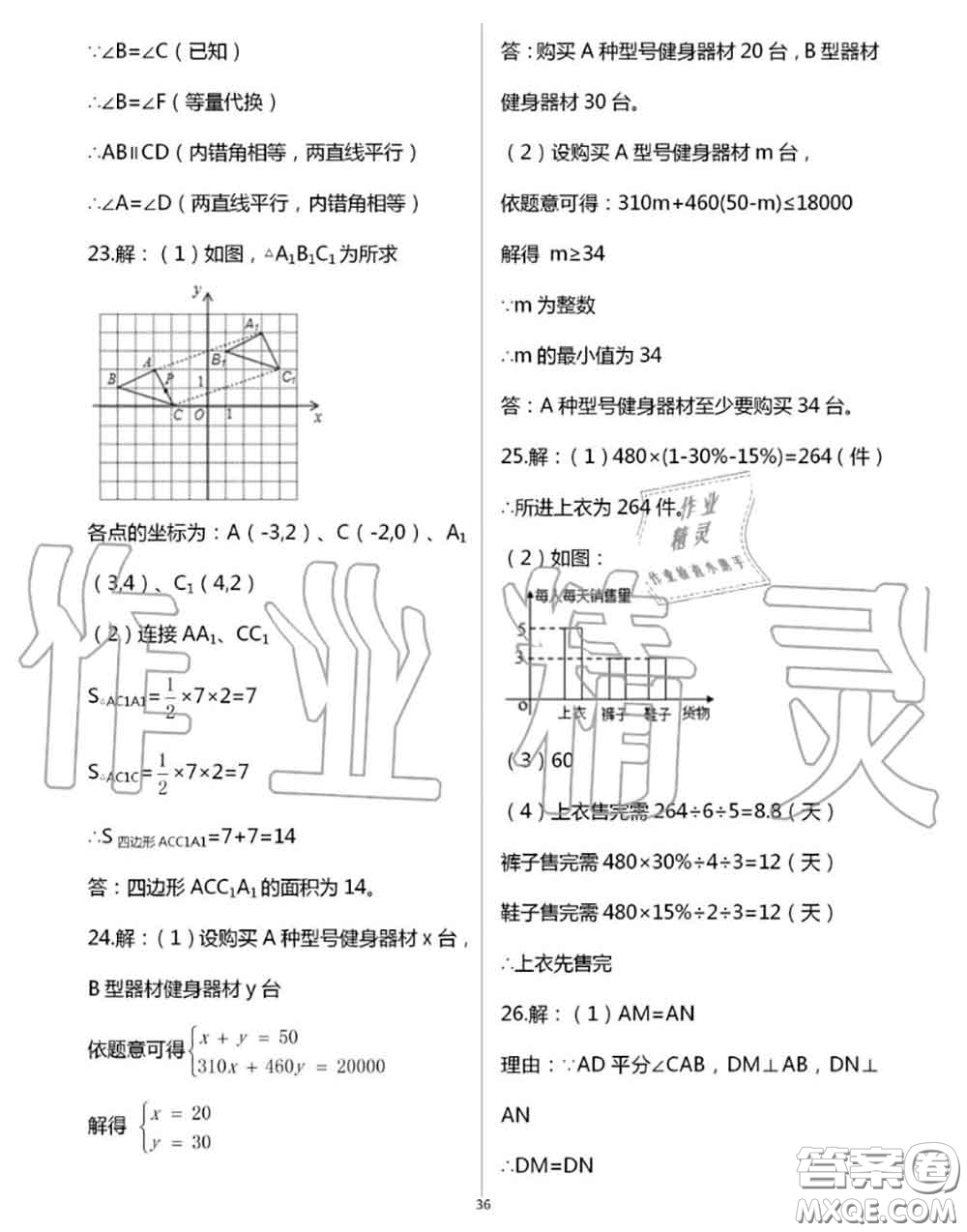 陽光出版社2020年全品溫故知新暑假七升八數(shù)學(xué)人教版參考答案