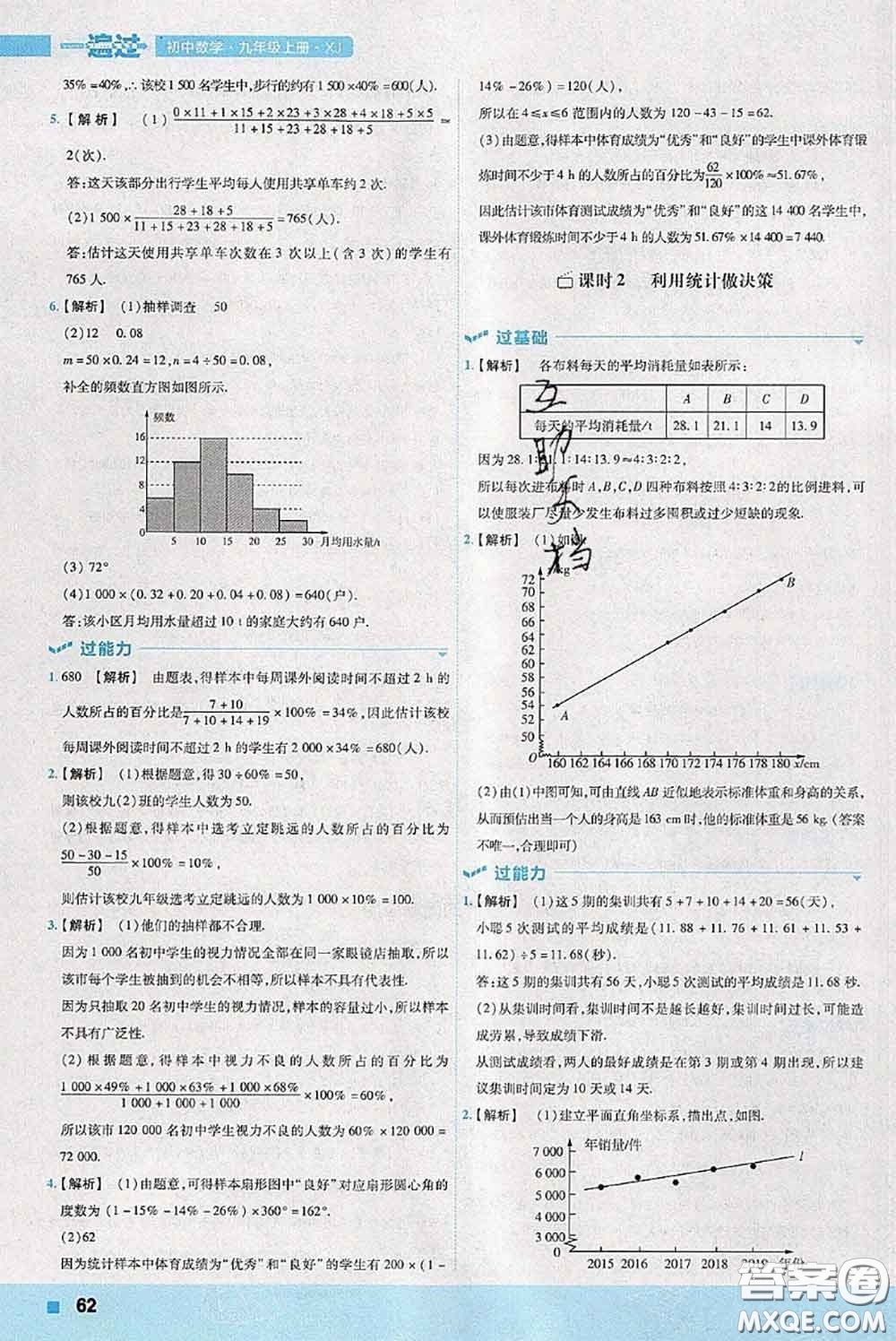 天星教育2020年秋一遍過初中數(shù)學(xué)九年級上冊湘教版參考答案