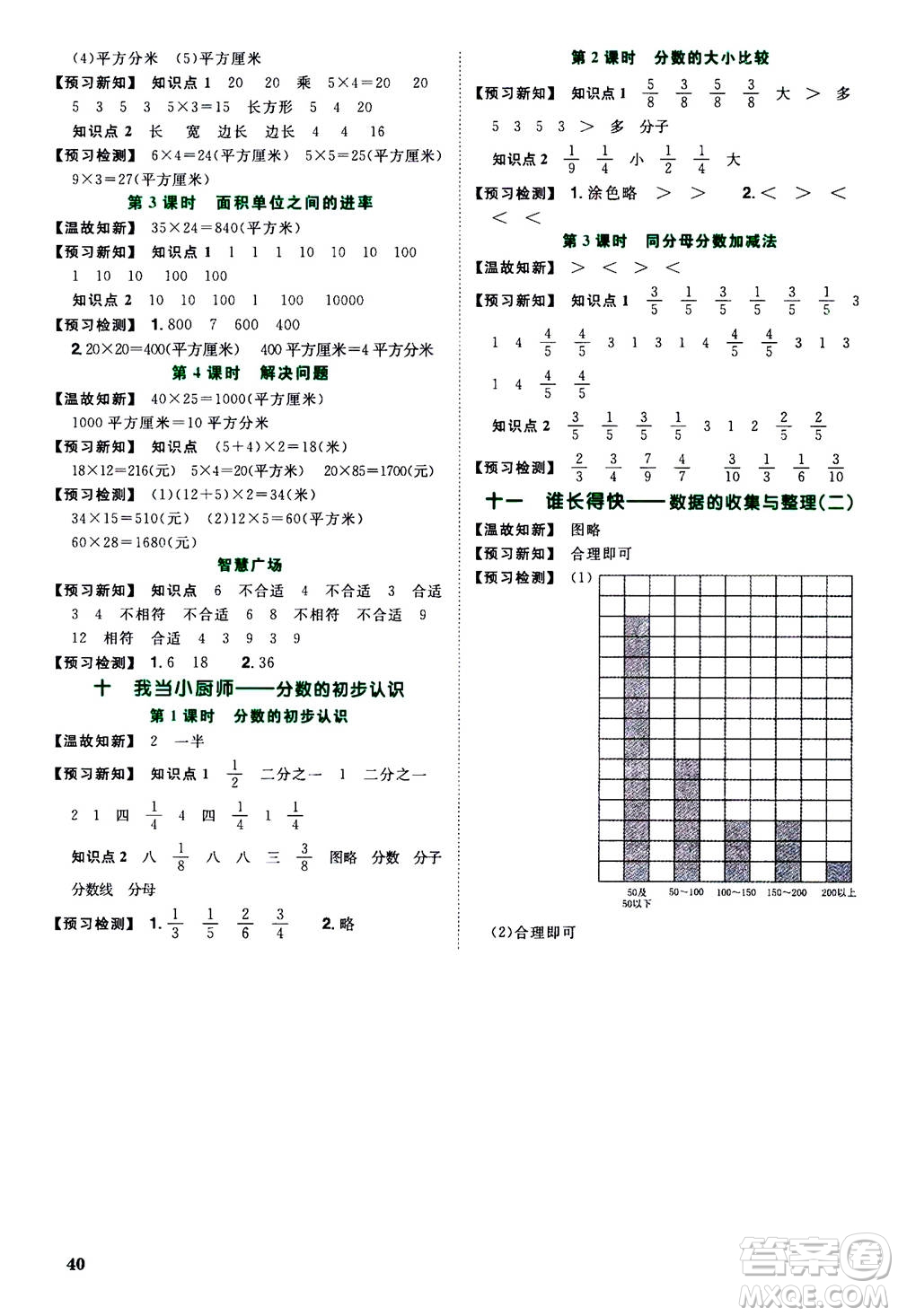 2020年陽光同學(xué)課時(shí)優(yōu)化作業(yè)數(shù)學(xué)三年級上冊QD青島版五四制答案