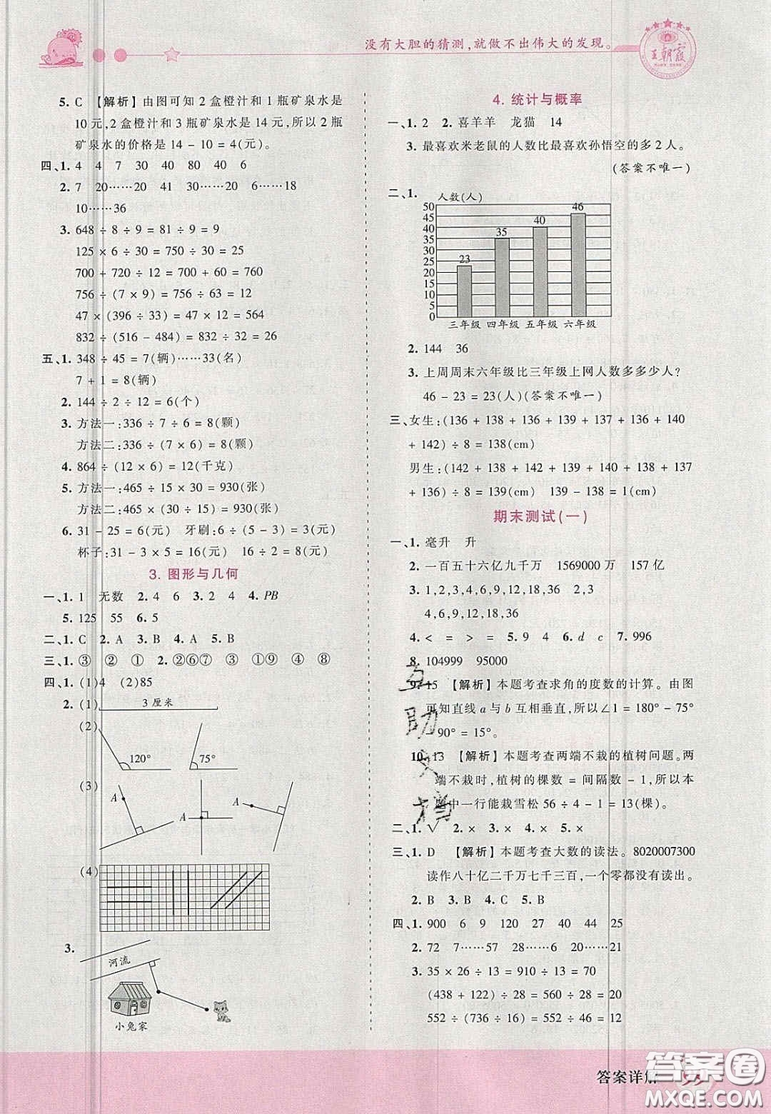 2020秋王朝霞創(chuàng)維新課堂同步優(yōu)化訓(xùn)練四年級數(shù)學(xué)上冊冀教版答案