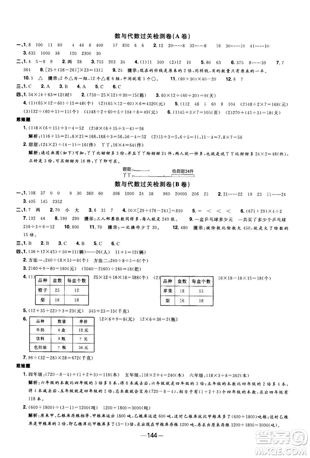 2020年陽光同學(xué)一線名師全優(yōu)好卷四年級上冊數(shù)學(xué)SJ蘇教版答案