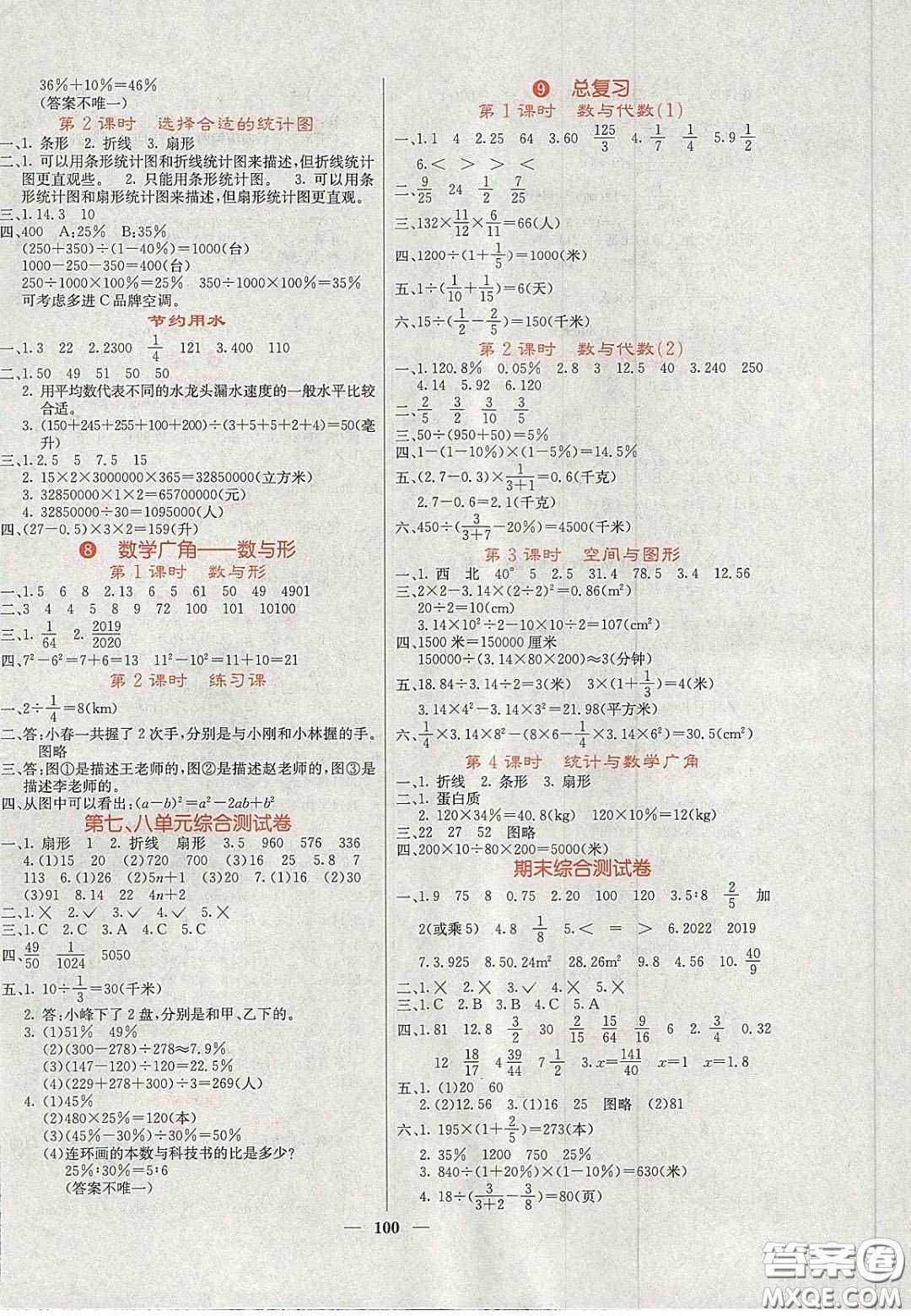 2020課堂點睛六年級數(shù)學上冊人教版答案