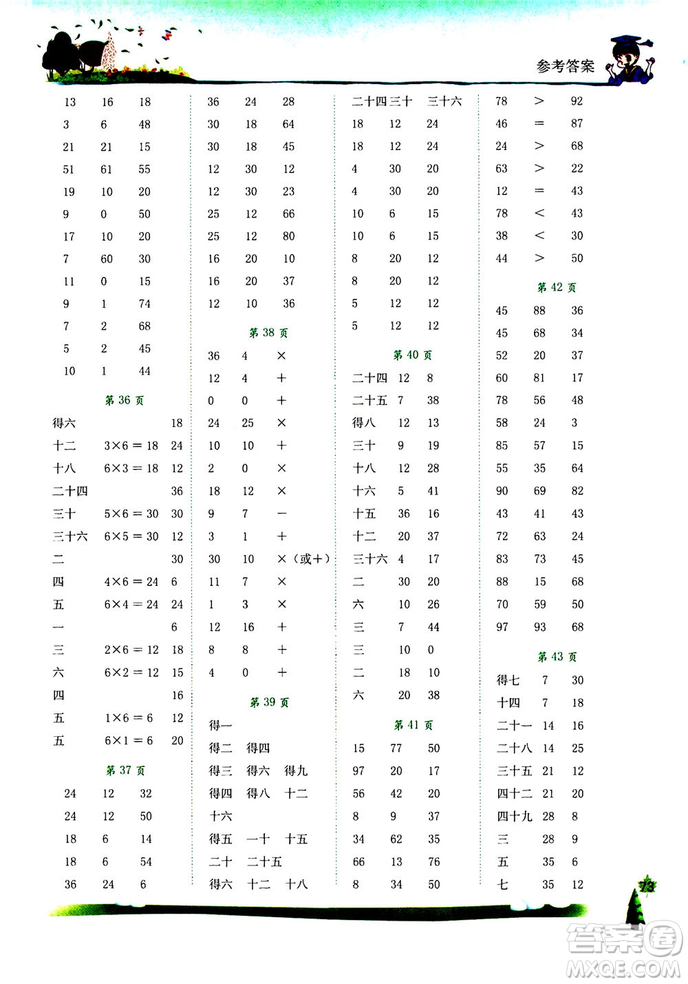 龍門書局2020年黃岡小狀元口算速算練習(xí)冊(cè)二年級(jí)上冊(cè)數(shù)學(xué)R人教版答案