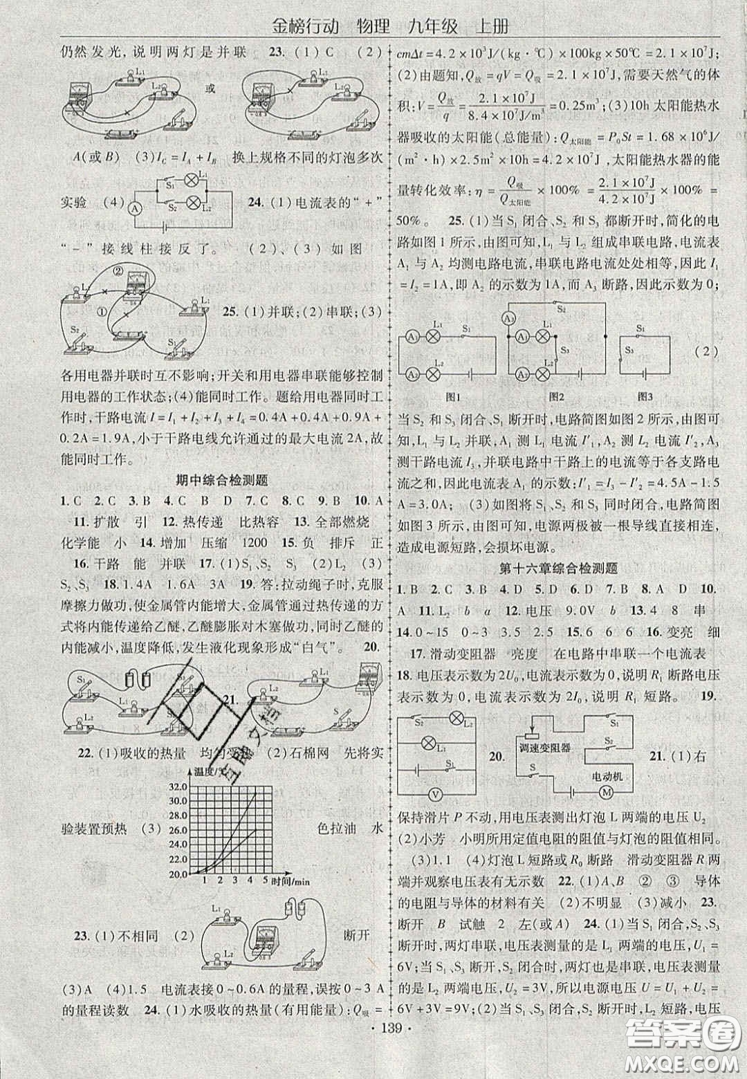 2020金榜行動(dòng)課時(shí)導(dǎo)學(xué)案九年級(jí)物理上冊(cè)人教版答案