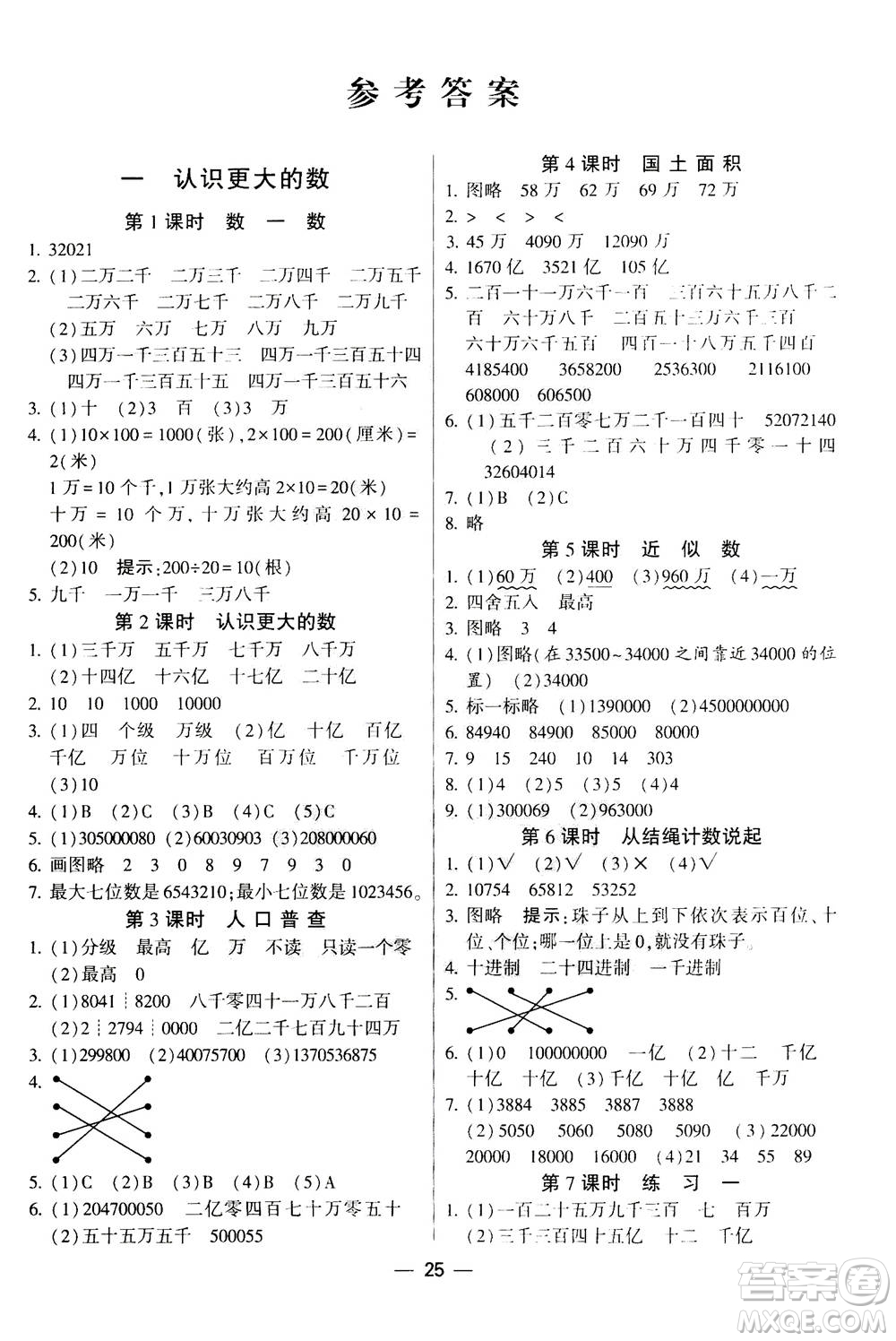 河海大學(xué)出版社2020年棒棒堂同步練習(xí)加單元測(cè)評(píng)數(shù)學(xué)四年級(jí)上冊(cè)BS北師版答案