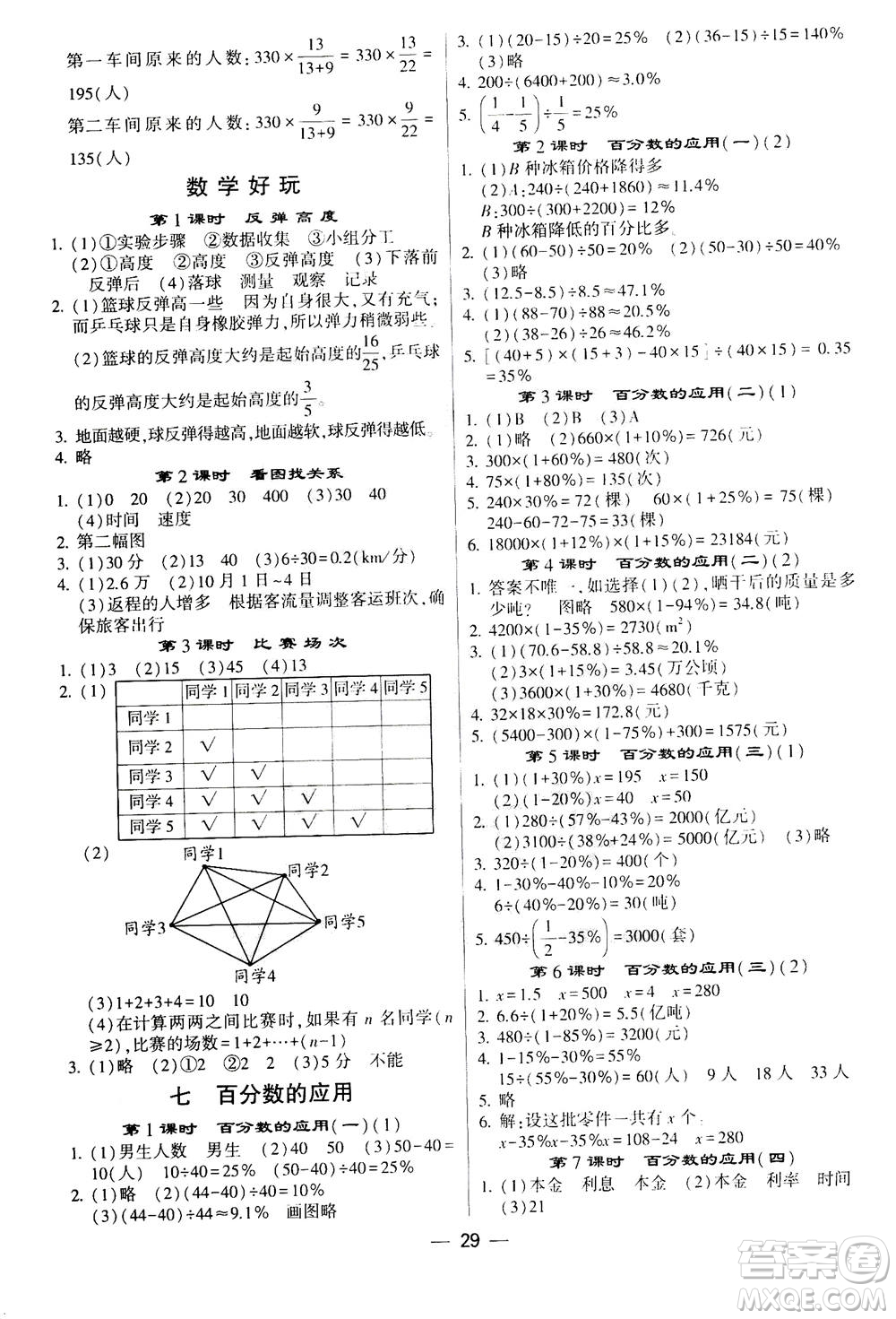 河海大學(xué)出版社2020年棒棒堂同步練習(xí)加單元測評數(shù)學(xué)六年級上冊BS北師版答案