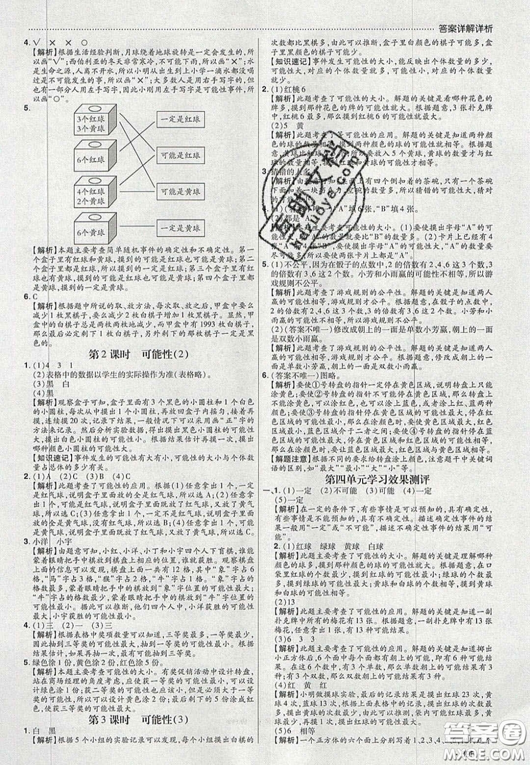 2020年學(xué)習(xí)委員小學(xué)數(shù)學(xué)五年級(jí)上冊(cè)人教版答案