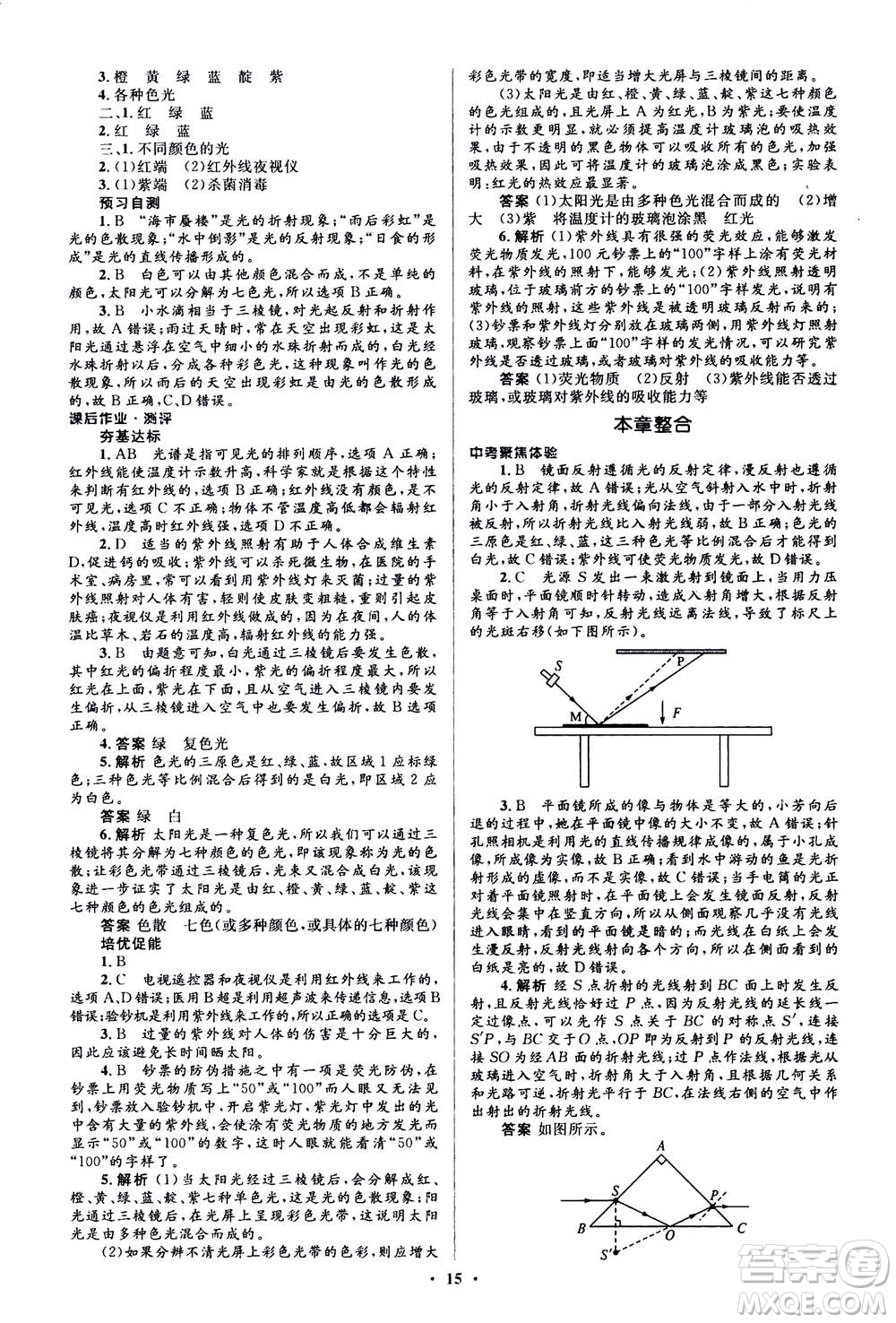 人民教育出版社2020年人教金學(xué)典同步解析與測評學(xué)練考物理八年級上冊人教版答案