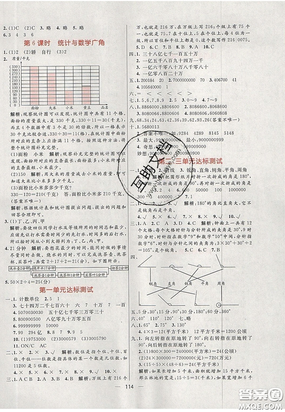 2020年亮點(diǎn)激活小學(xué)教材多元演練四年級數(shù)學(xué)上冊人教版答案