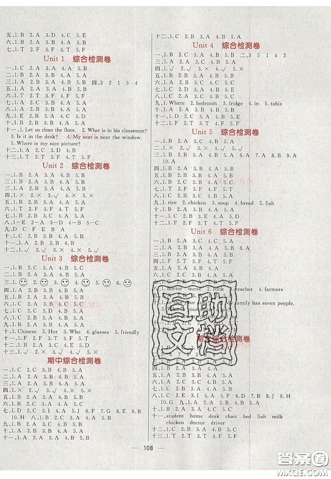 2020年亮點(diǎn)激活小學(xué)教材多元演練四年級(jí)英語(yǔ)上冊(cè)人教版答案