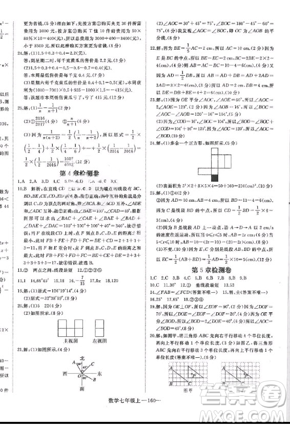 河北少年兒童出版社2020年學(xué)練優(yōu)七年級(jí)上冊(cè)數(shù)學(xué)HS華師大版答案