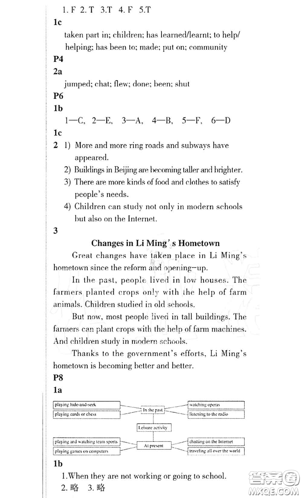 科學(xué)普及出版社2020年課本教材九年級(jí)英語(yǔ)上冊(cè)仁愛(ài)版參考答案