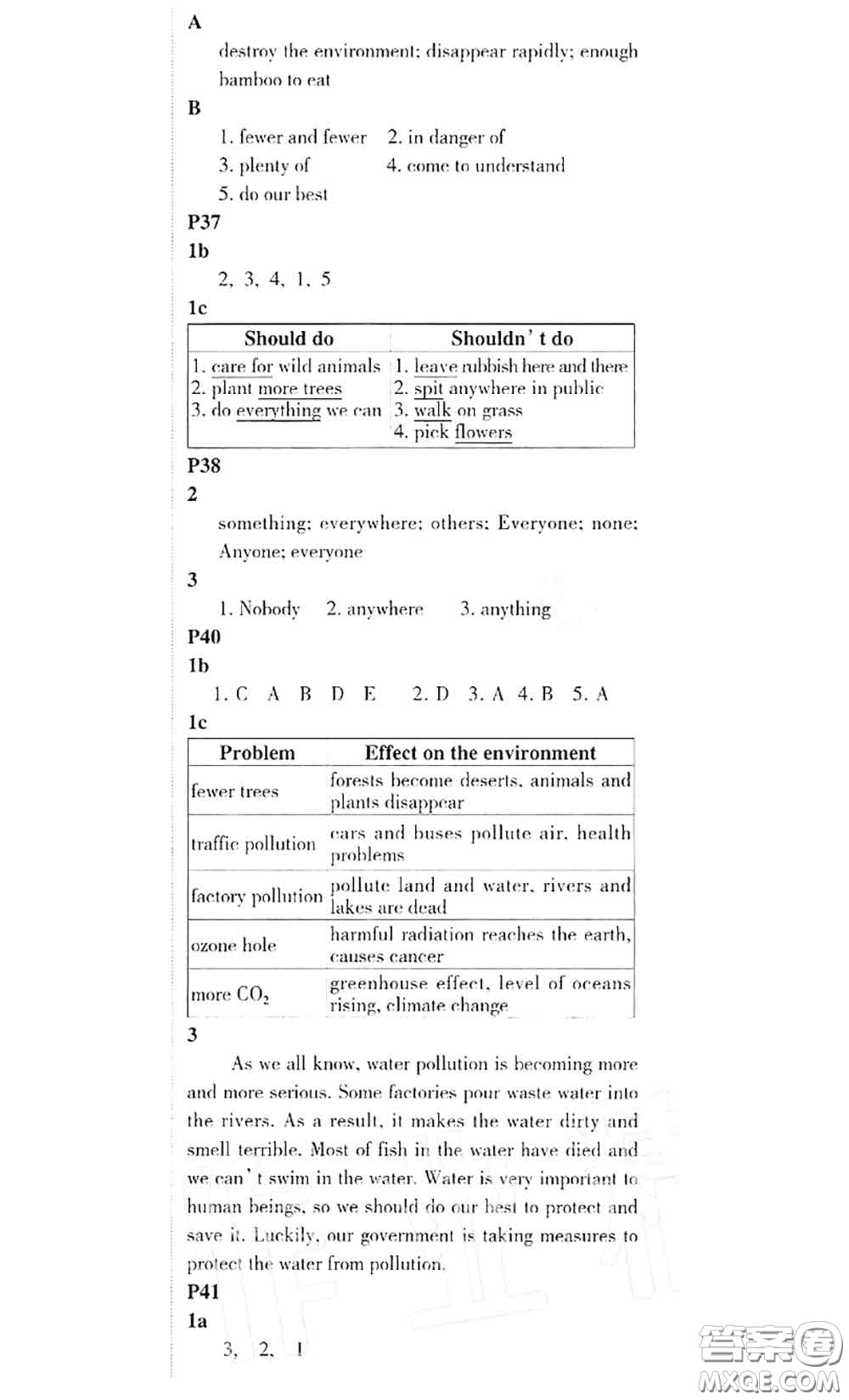 科學(xué)普及出版社2020年課本教材九年級(jí)英語(yǔ)上冊(cè)仁愛(ài)版參考答案