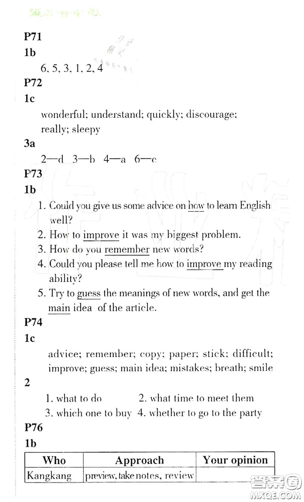 科學(xué)普及出版社2020年課本教材九年級(jí)英語(yǔ)上冊(cè)仁愛(ài)版參考答案