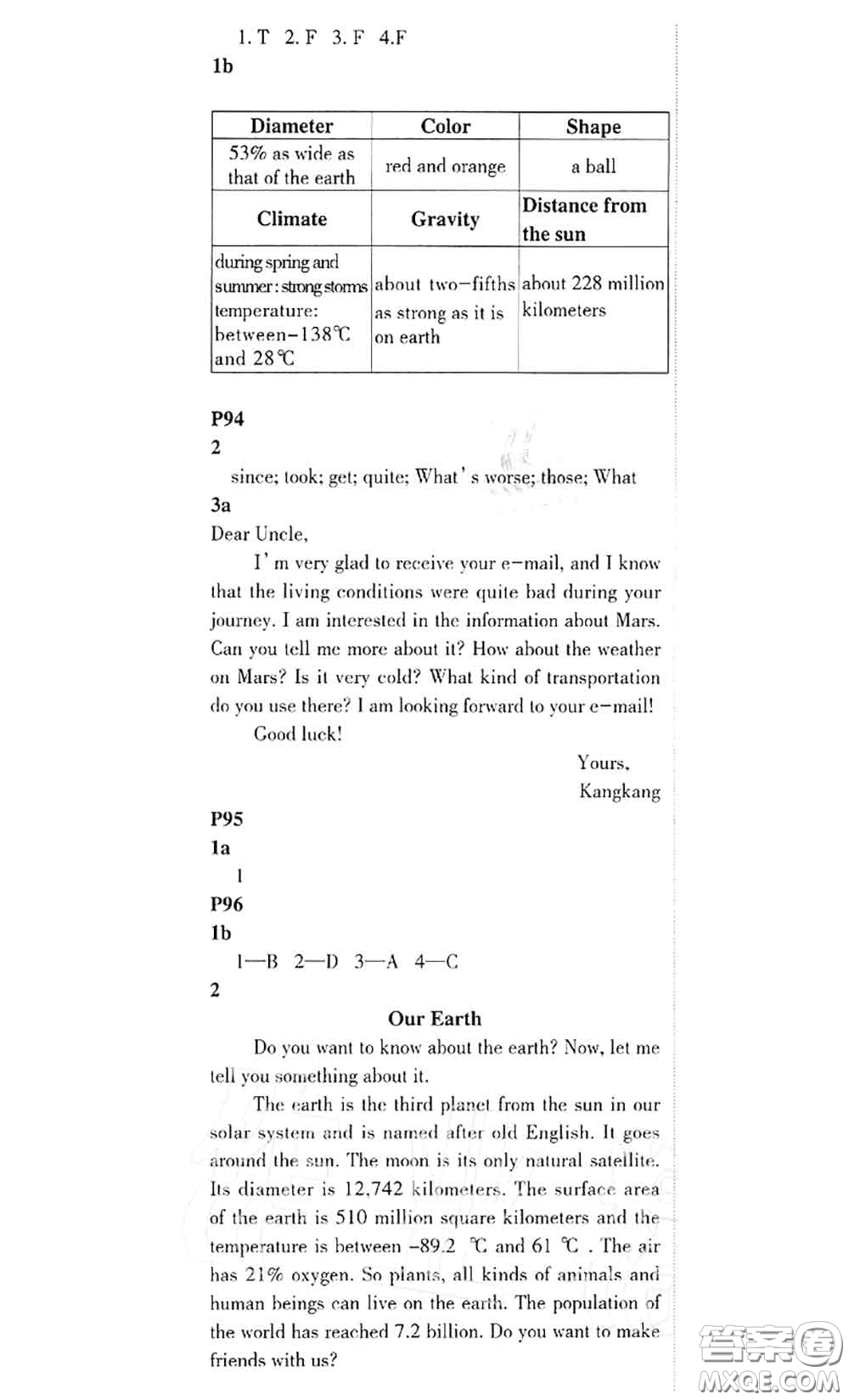 科學(xué)普及出版社2020年課本教材九年級(jí)英語(yǔ)上冊(cè)仁愛(ài)版參考答案