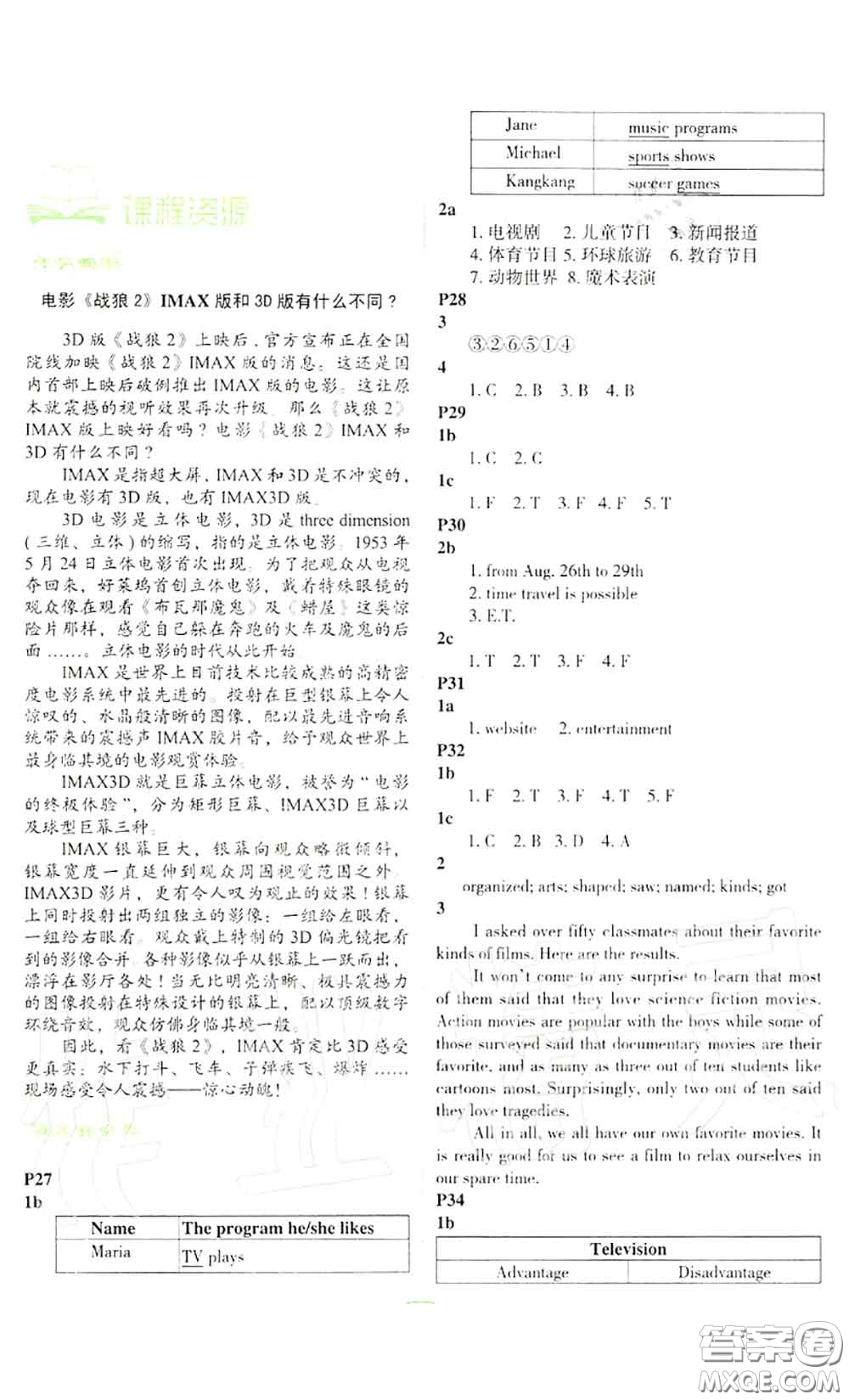 科學(xué)普及出版社2020年課本教材九年級(jí)英語(yǔ)上冊(cè)仁愛(ài)版參考答案