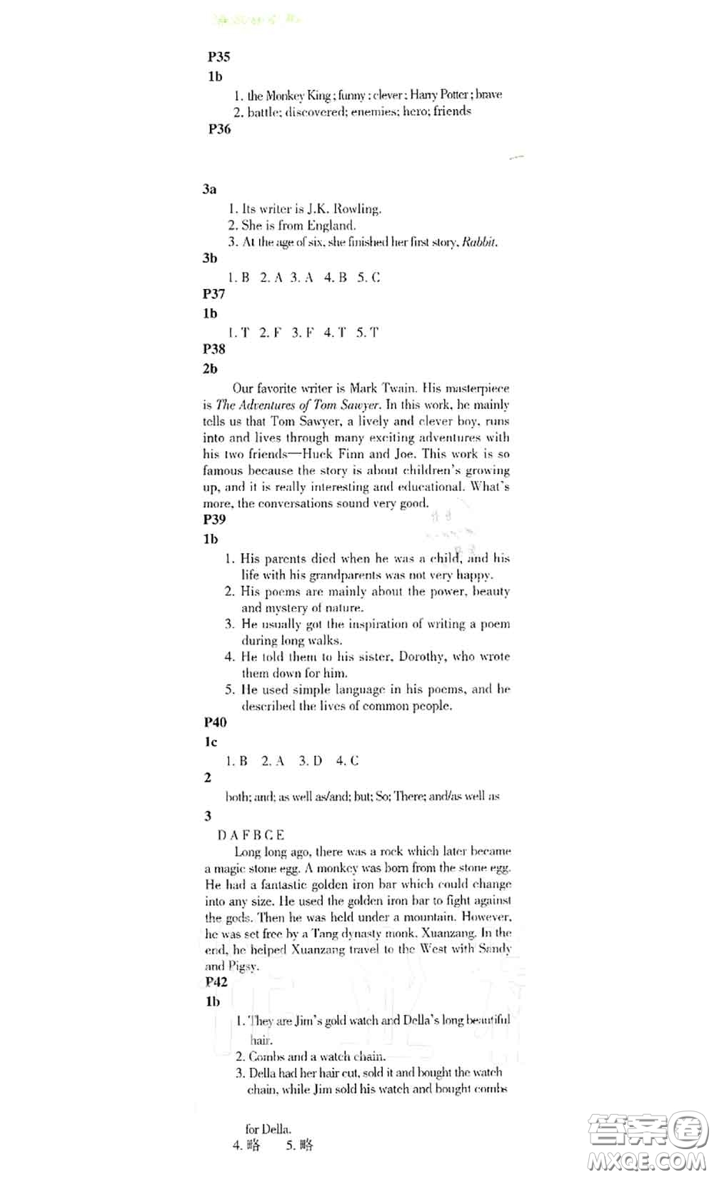 科學(xué)普及出版社2020年課本教材九年級(jí)英語(yǔ)上冊(cè)仁愛(ài)版參考答案