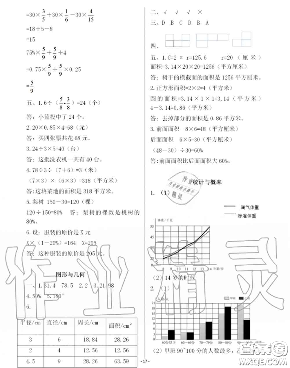 海天出版社2020年知識(shí)與能力訓(xùn)練六年級(jí)數(shù)學(xué)上冊(cè)北師版答案