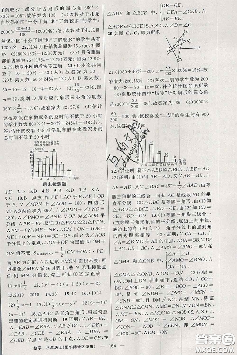 新疆青少年出版社2020秋原創(chuàng)新課堂八年級數(shù)學上冊華師版答案