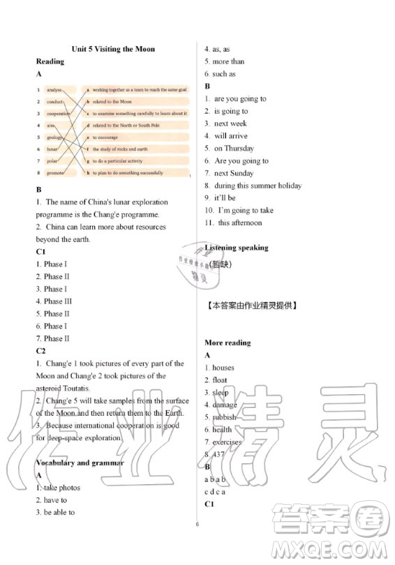 上海教育出版社2019年英語(yǔ)課本同步練習(xí)冊(cè)七年級(jí)上冊(cè)滬教版B版答案