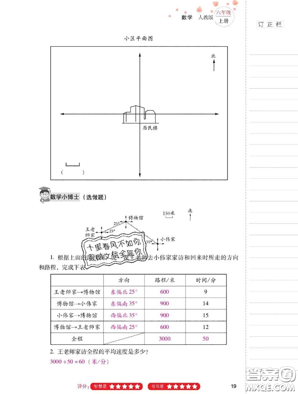 2020年云南省標(biāo)準(zhǔn)教輔同步指導(dǎo)訓(xùn)練與檢測(cè)六年級(jí)數(shù)學(xué)上冊(cè)人教版答案