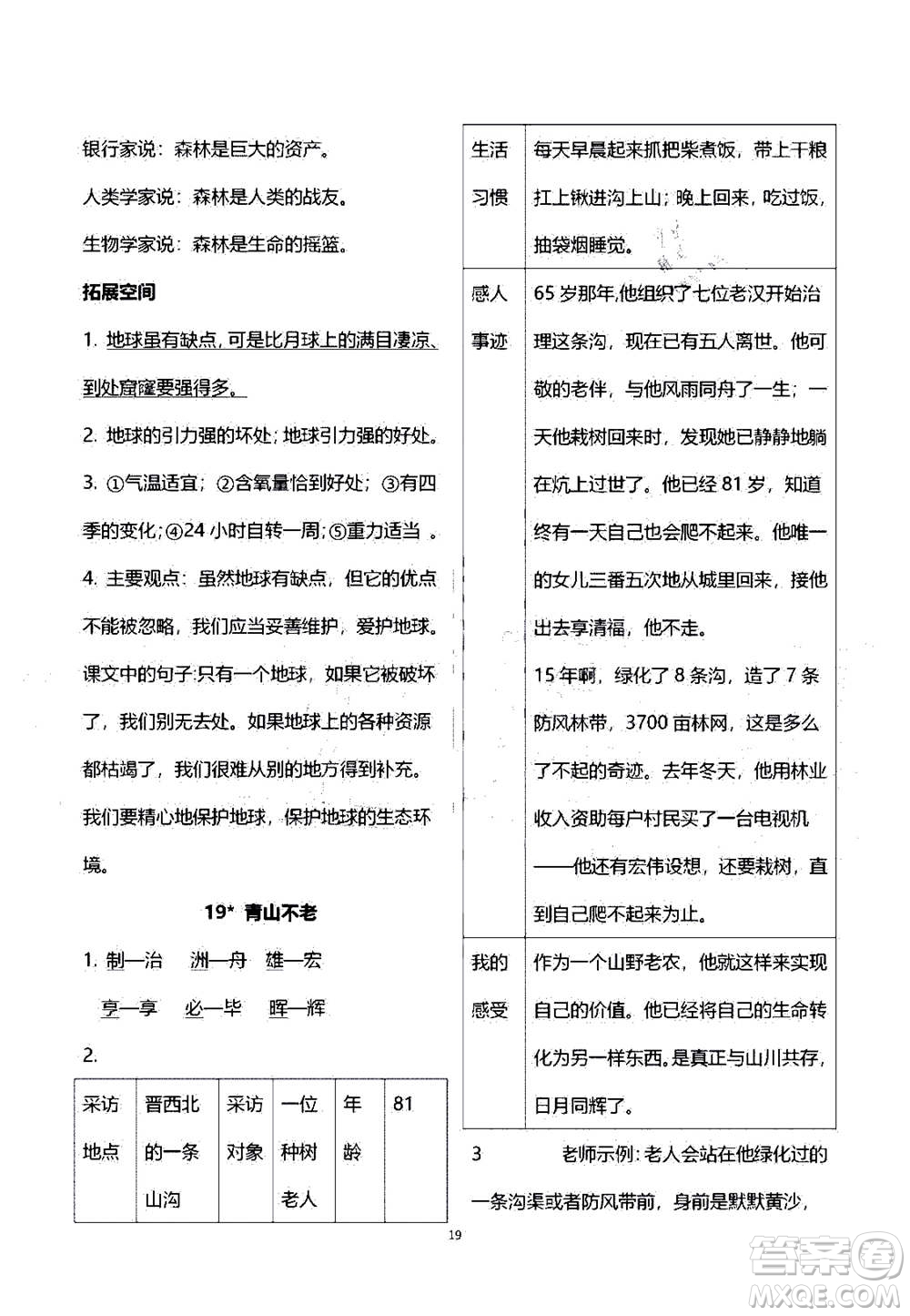 2020年人教金學(xué)典同步練習(xí)冊同步解析與測評語文六年級上冊人教版答案